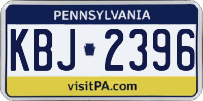 PA license plate KBJ2396