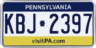 PA license plate KBJ2397