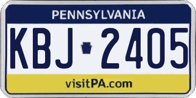 PA license plate KBJ2405