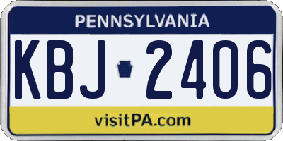 PA license plate KBJ2406