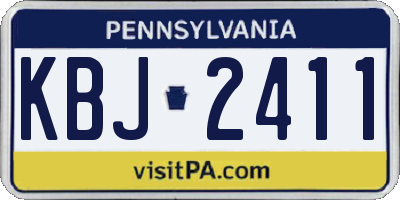 PA license plate KBJ2411