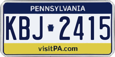 PA license plate KBJ2415