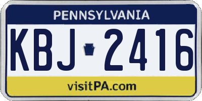 PA license plate KBJ2416