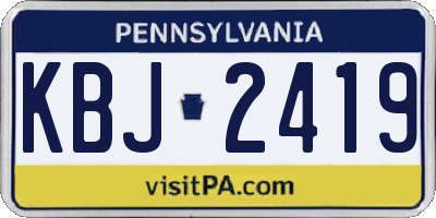 PA license plate KBJ2419