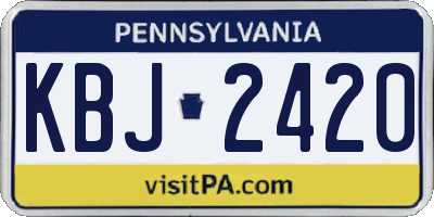 PA license plate KBJ2420