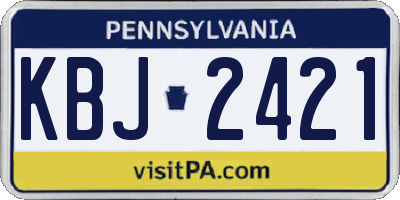 PA license plate KBJ2421