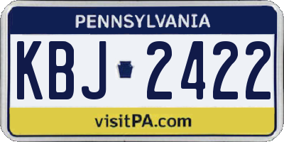 PA license plate KBJ2422