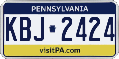 PA license plate KBJ2424
