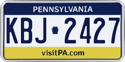 PA license plate KBJ2427