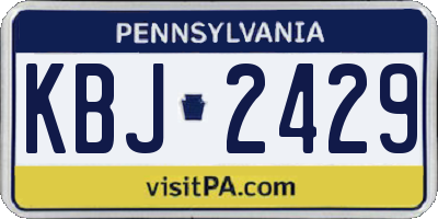 PA license plate KBJ2429