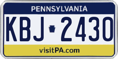PA license plate KBJ2430