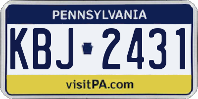 PA license plate KBJ2431