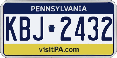 PA license plate KBJ2432