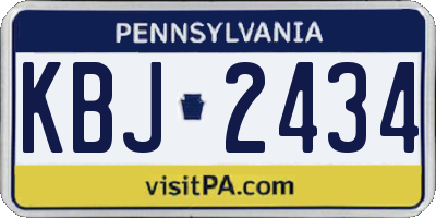 PA license plate KBJ2434