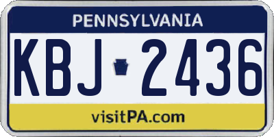 PA license plate KBJ2436