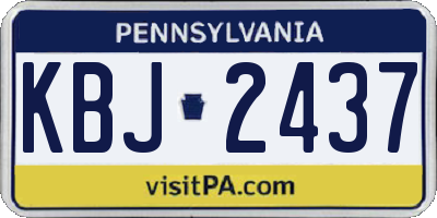PA license plate KBJ2437