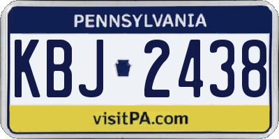PA license plate KBJ2438