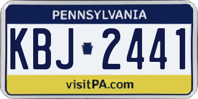 PA license plate KBJ2441