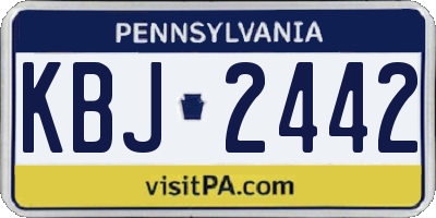PA license plate KBJ2442