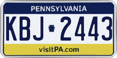 PA license plate KBJ2443