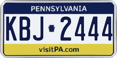 PA license plate KBJ2444