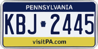 PA license plate KBJ2445
