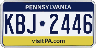 PA license plate KBJ2446