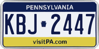 PA license plate KBJ2447