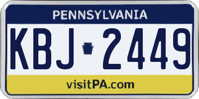 PA license plate KBJ2449