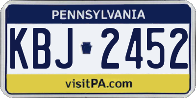 PA license plate KBJ2452