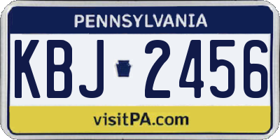 PA license plate KBJ2456