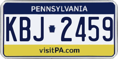 PA license plate KBJ2459