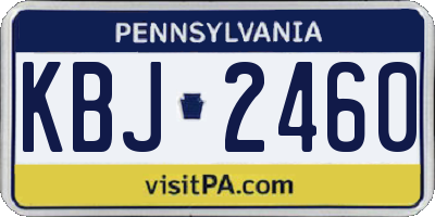 PA license plate KBJ2460