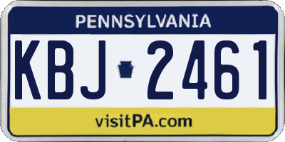 PA license plate KBJ2461