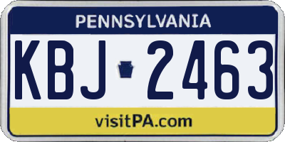 PA license plate KBJ2463