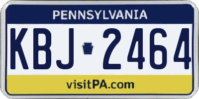 PA license plate KBJ2464