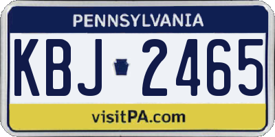 PA license plate KBJ2465