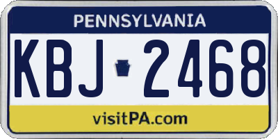 PA license plate KBJ2468