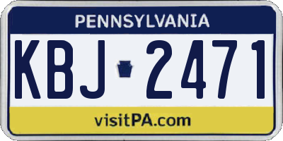 PA license plate KBJ2471