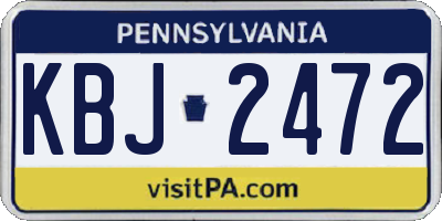 PA license plate KBJ2472
