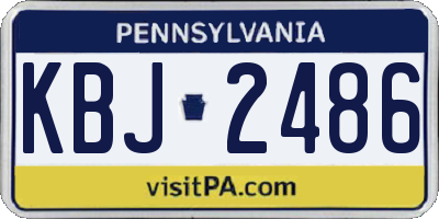 PA license plate KBJ2486