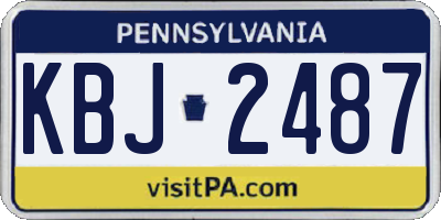 PA license plate KBJ2487