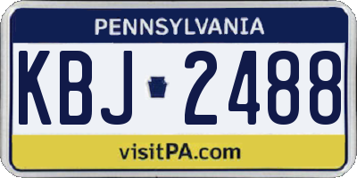 PA license plate KBJ2488