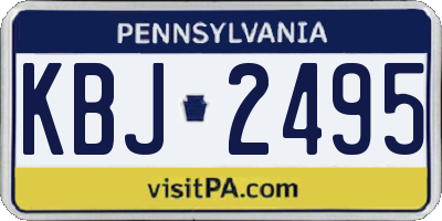 PA license plate KBJ2495