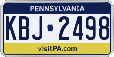 PA license plate KBJ2498