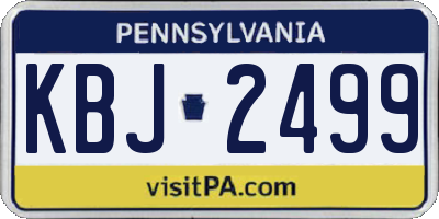 PA license plate KBJ2499