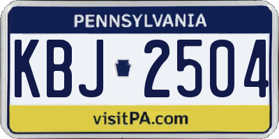 PA license plate KBJ2504