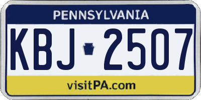 PA license plate KBJ2507