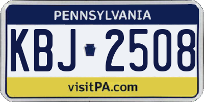 PA license plate KBJ2508