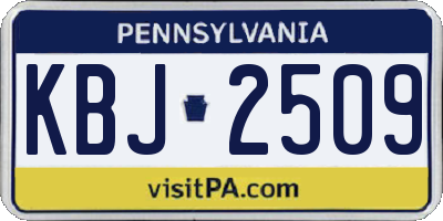 PA license plate KBJ2509